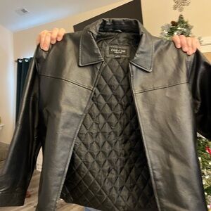Cougar Men's Black Quilted Leather Jacket
